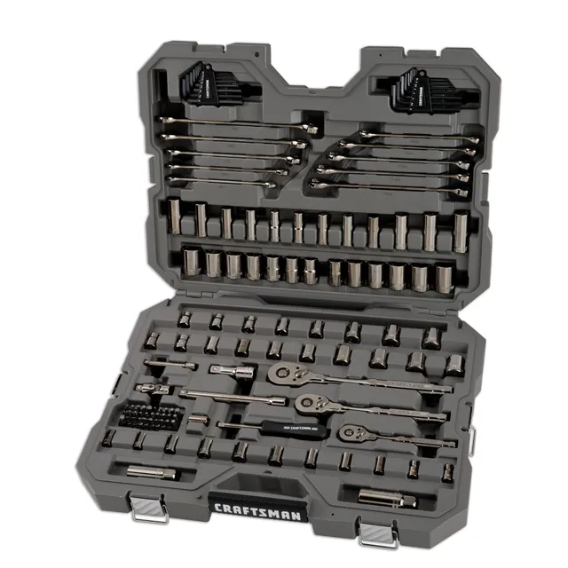 craftsman-overdrive-121-piece-mechanics-tool-set-sae-metric-gunmetal-chrome-hard image 1