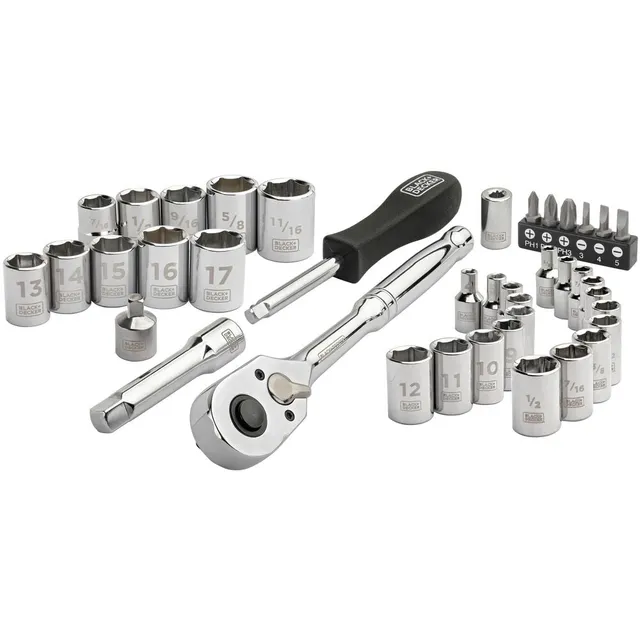 black-decker-40-piece-chrome-socket-set-with-carrying-case image 1