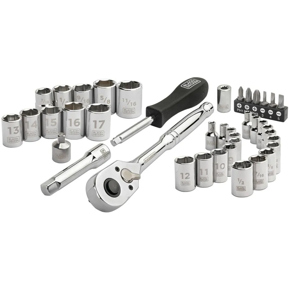 black-decker-40-piece-chrome-socket-set-with-carrying-case image 1