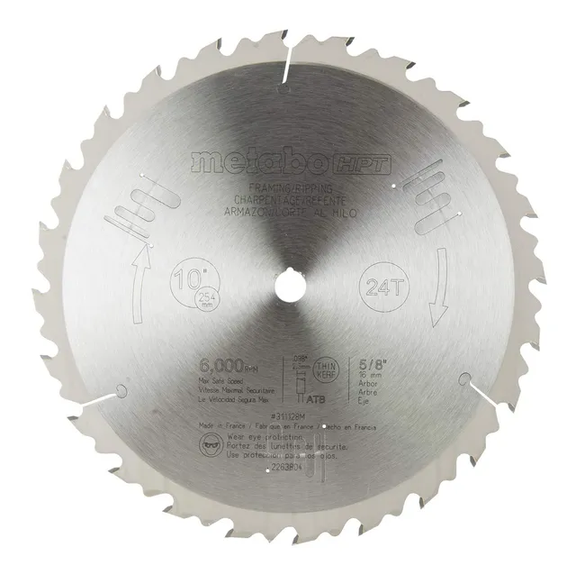 metabo-hpt-311128m-10-inch-24-tooth-tungsten-carbide-tipped-atb-saw-blade-with-5 image 1