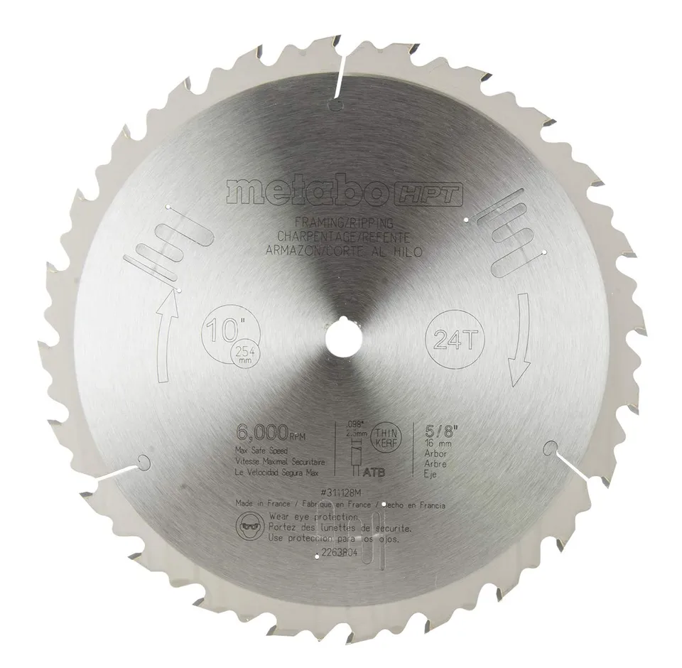 metabo-hpt-311128m-10-inch-24-tooth-tungsten-carbide-tipped-atb-saw-blade-with-5 image 1