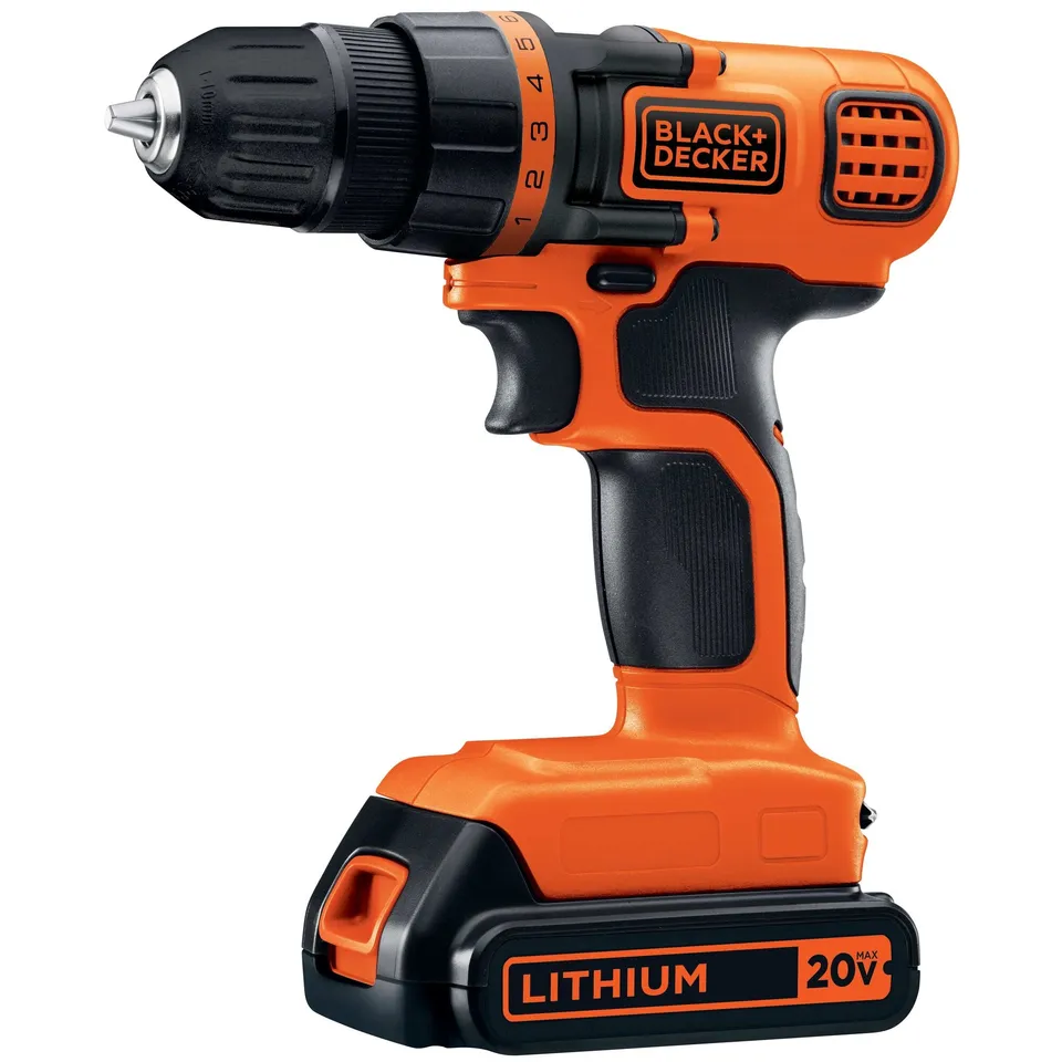 black-decker-20v-max-powerconnect-cordless-drill-driver-with-battery-charger image 1