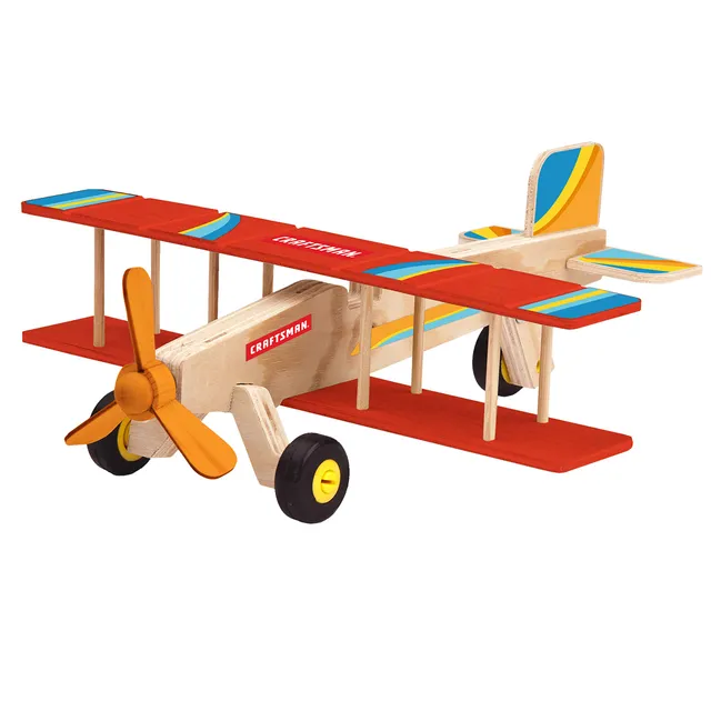 craftsman-wooden-plane-craft-kit-for-kids-ages-5-12 image 1