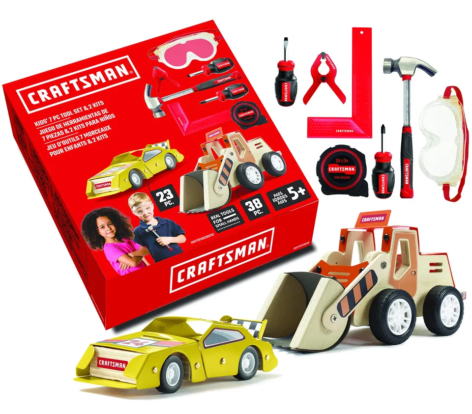 craftsman-kids-tool-set-and-wood-building-bundle-10-piece-for-ages-5 image 1