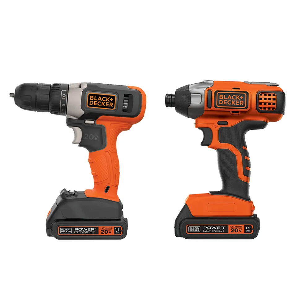black-decker-20v-max-2-piece-drill-impact-combo-kit-includes-battery-charger image 1