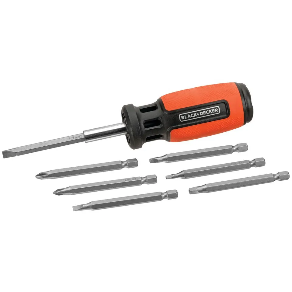 black-decker-9-piece-push-and-pick-screwdriver-with-7-bits image 1
