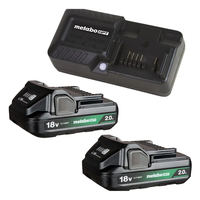 metabo-hpt-18v-battery-charger-kit-with-two-2-0ah-batteries-and-uc18yksls-charge image 1