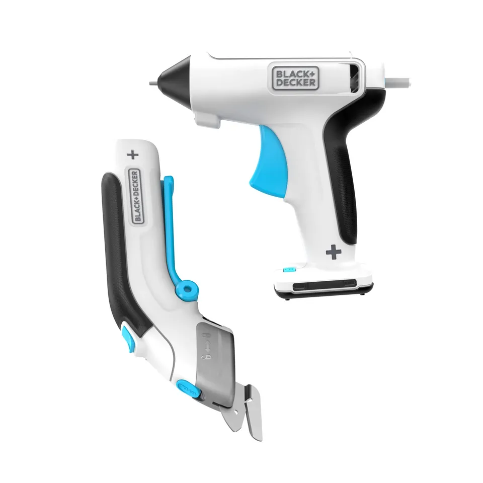 black-decker-crafting-tools-combo-kit-4v-max-cordless-glue-gun-power-scissors image 1