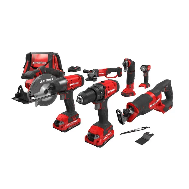 craftsman-v20-7-tool-cordless-power-tool-combo-kit-cmck700d2-with-2-batteries-an image 1