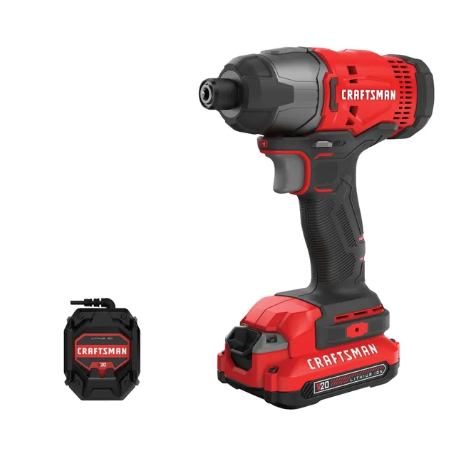 craftsman-20v-max-impact-driver-kit-1-4-inch-2-800-rpm-led-work-light-battery-an image 1