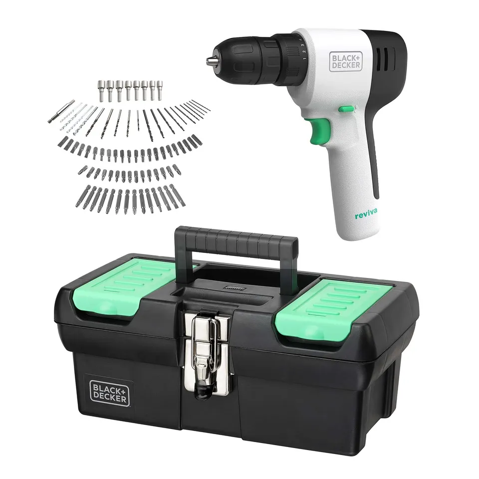 black-decker-reviva-12v-max-drill-driver-kit-combo-with-80-piece-accessory-set image 1