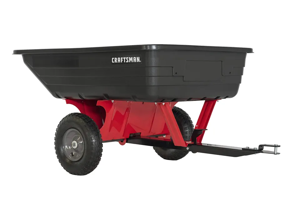craftsman-tow-poly-dump-cart-for-lawn-tractors-and-atvs-350-lb-capacity-10-cu-ft image 1