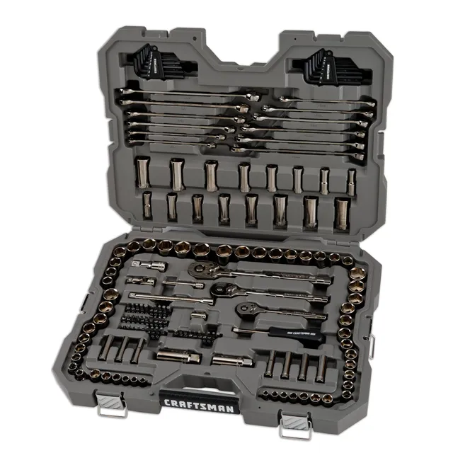 craftsman-overdrive-154-piece-gunmetal-chrome-mechanics-tool-set-standard-sae-me image 1