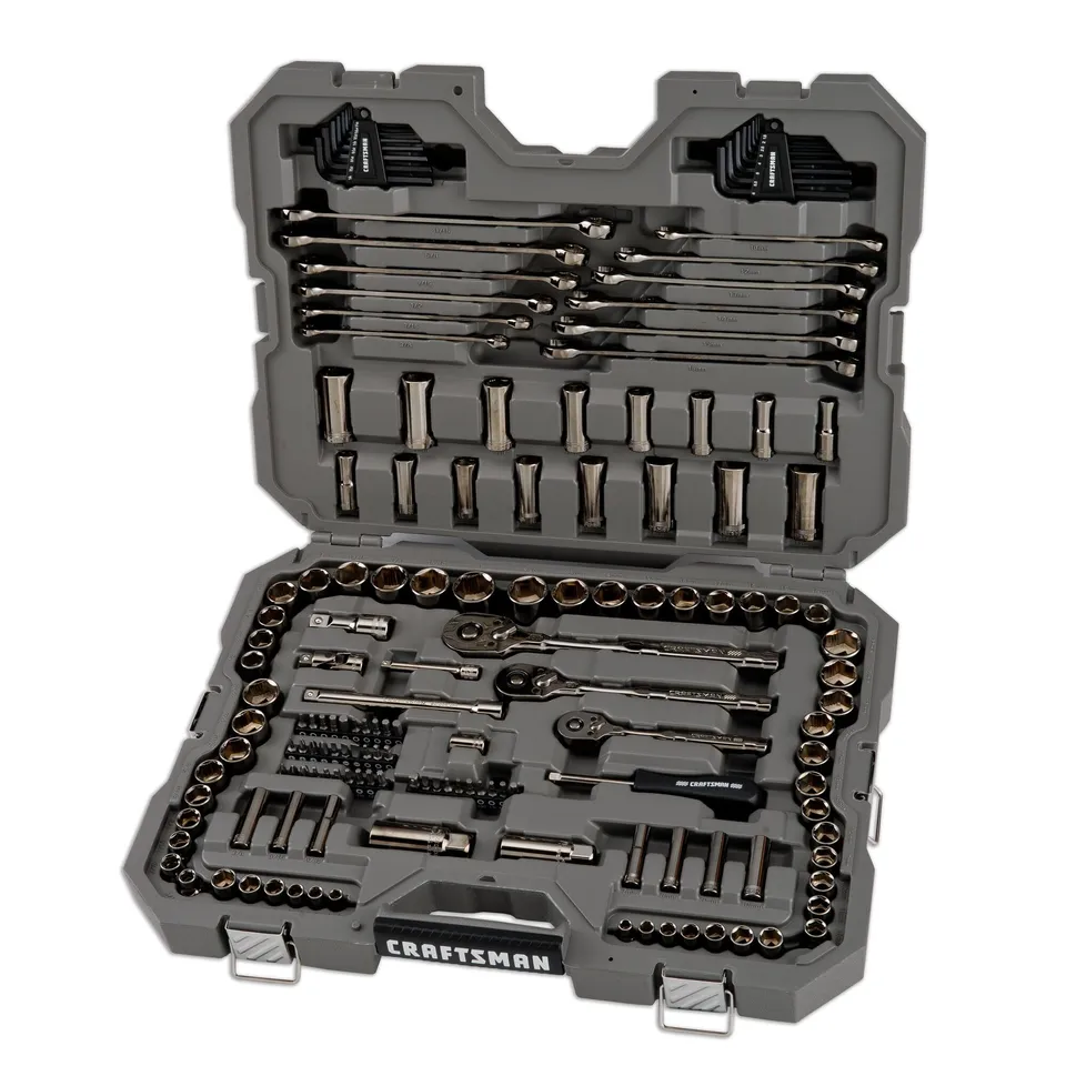 craftsman-overdrive-154-piece-gunmetal-chrome-mechanics-tool-set-standard-sae-me image 1