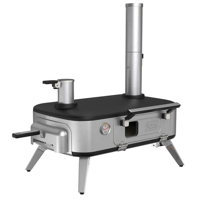 black-decker-vera-12-inch-outdoor-pizza-oven-wood-charcoal-pellet-fired-portable image 1