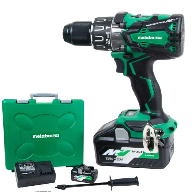 metabo-hpt-36v-multivolt-hammer-drill-kit-with-2-batteries-and-ac-adapter image 1