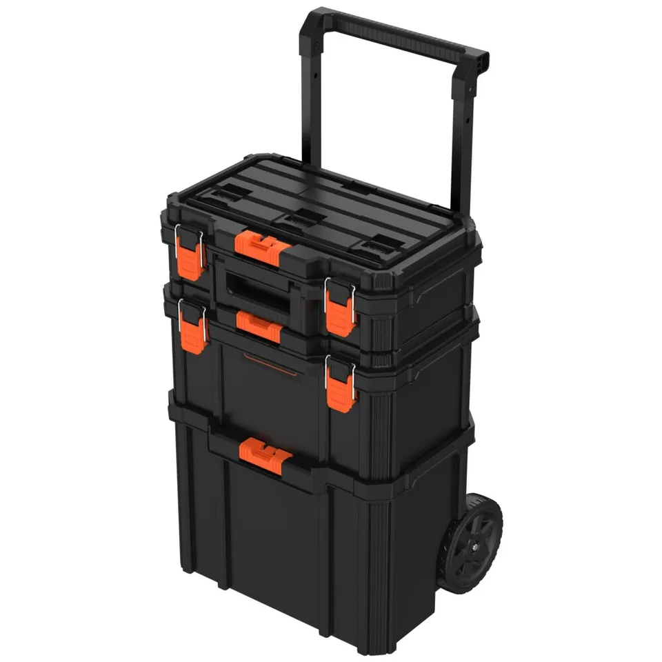 black-decker-stackable-storage-system-3-piece-set-small-deep-toolbox-and-rolling image 1