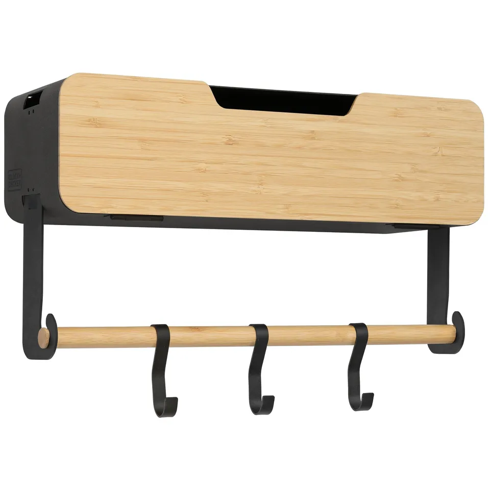 black-decker-hanging-magnetic-rack-system-shelf-with-door-with-brackets-black-ta image 1