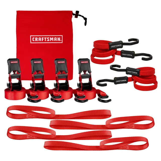 craftsman-cmxazbs777-10-piece-tie-down-kit-with-ratchet-straps-bungees-soft-loop image 1