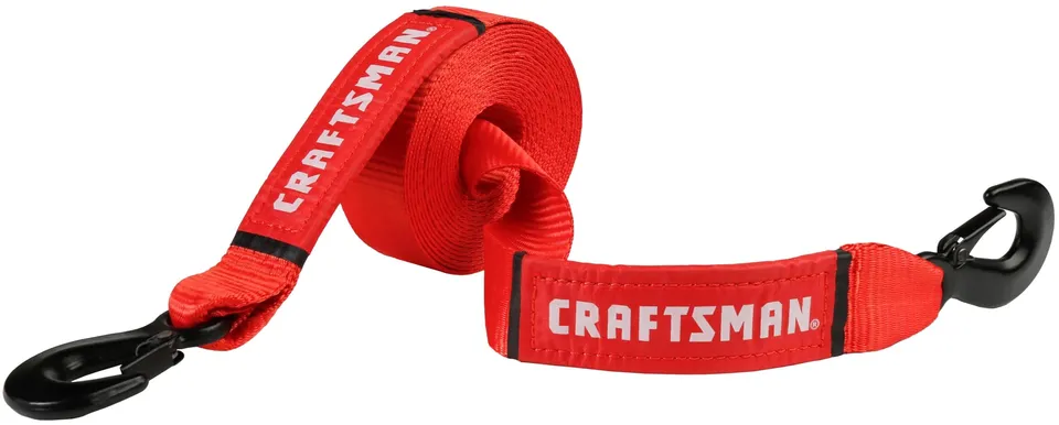 craftsman-2-x-20-tow-strap-with-coated-forged-steel-safety-clip-hooks-9-000-lbs- image 1