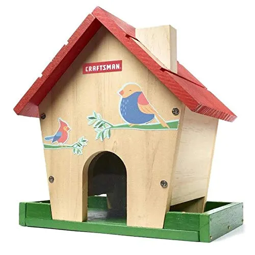 craftsman-bird-feeder-kit-for-kids-diy-wooden-craft-project-with-paints-and-brus image 1