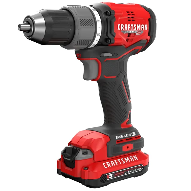 craftsman-cmcd713c1-v20-1-2-inch-brushless-cordless-drill-driver-kit-with-1-batt image 1