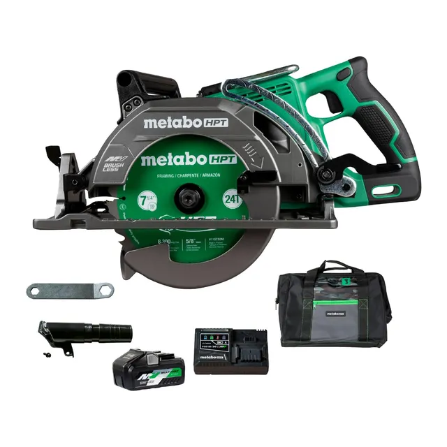 metabo-hpt-36v-multivolt-rear-handle-circular-saw-brushless-7-1-4-blade-c3607dwa image 1