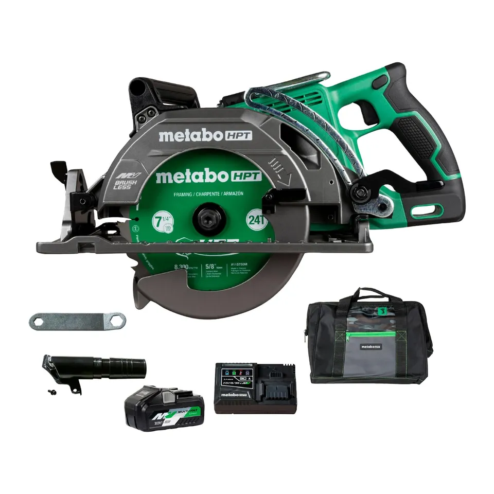 metabo-hpt-36v-multivolt-rear-handle-circular-saw-brushless-7-1-4-blade-c3607dwa image 1