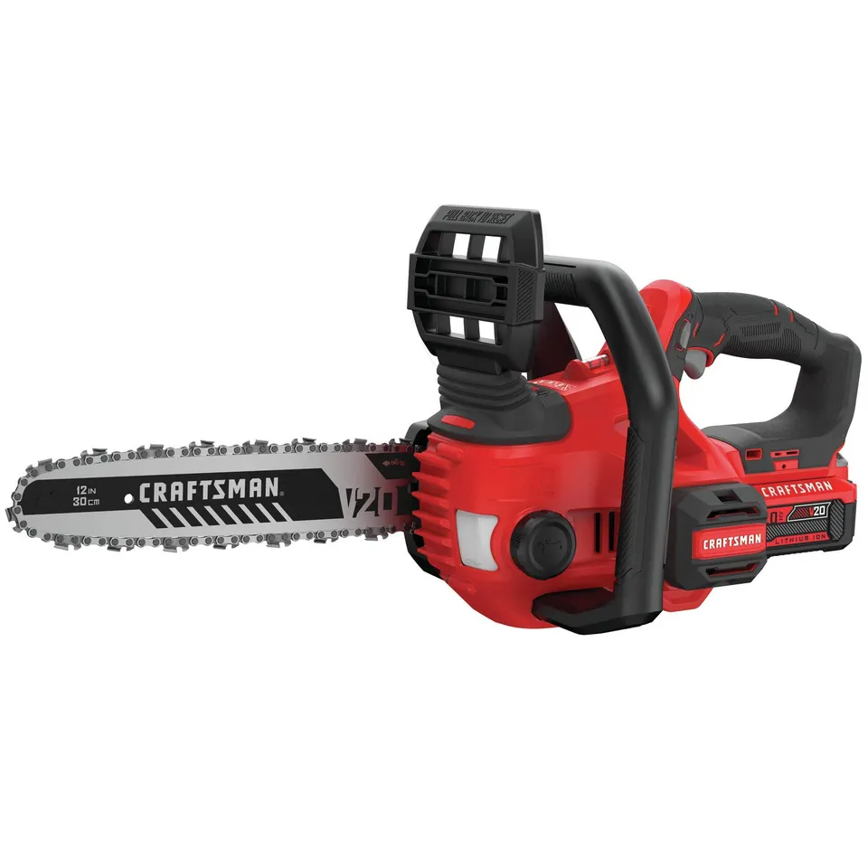craftsman-v20-cordless-chainsaw-12-inch-with-battery-and-charger-cmccs620m1 image 1