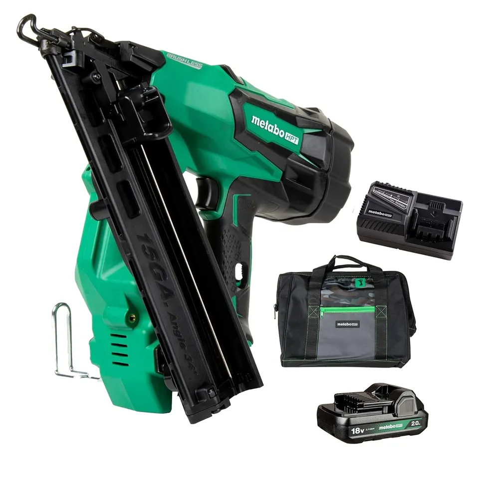 metabo-hpt-18v-multivolt-brushless-15-gauge-angled-finish-nailer-kit-nt1865dmast image 1