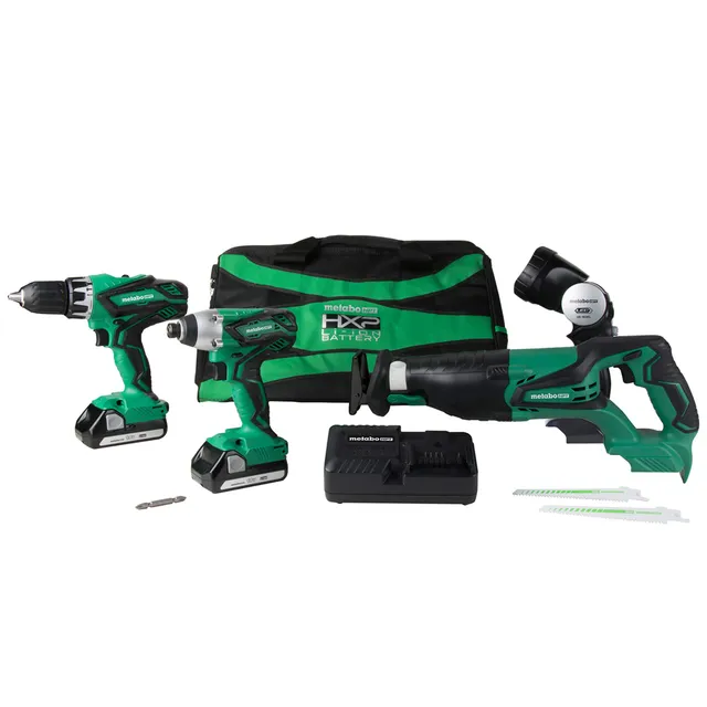 metabo-hpt-18v-cordless-4-tool-combo-kit-hammer-drill-impact-driver-reciprocatin image 1