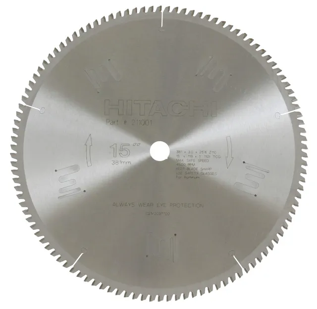metabo-hpt-211001m-15-inch-110-tooth-tct-triple-chip-saw-blade image 1
