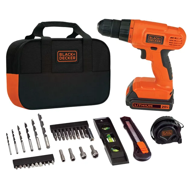 black-decker-20v-max-powerconnect-cordless-drill-driver-35-piece-project-kit-wit image 1