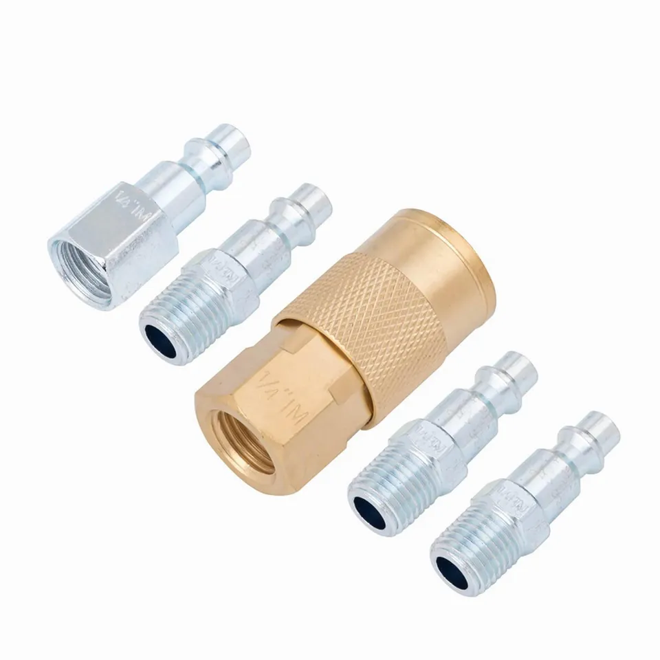 craftsman-5-pc-npt-coupler-plug-kit-industrial-quick-connect-steel-and-brass-1-4 image 1