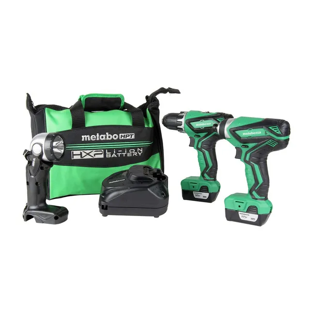 metabo-hpt-12v-cordless-combo-kit-kc10dfl2-with-drill-impact-driver-2-batteries- image 1
