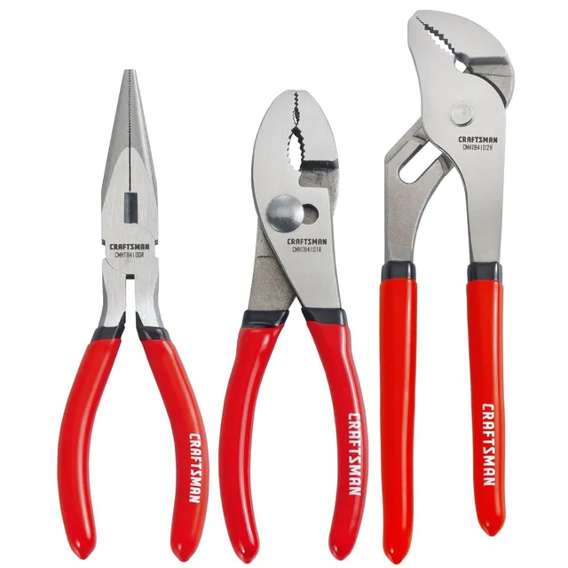 craftsman-pliers-set-3-piece-6-long-nose-6-slip-joint-8-groove-joint-cmht84103r image 1
