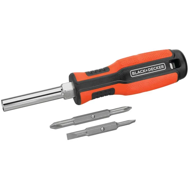 black-decker-6-in-1-multibit-screwdriver-with-two-sided-bits-phillips-slotted-nu image 1