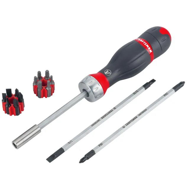craftsman-v-series-3-in-1-ratcheting-screwdriver-set-with-x-tract-bits-18-piece- image 1