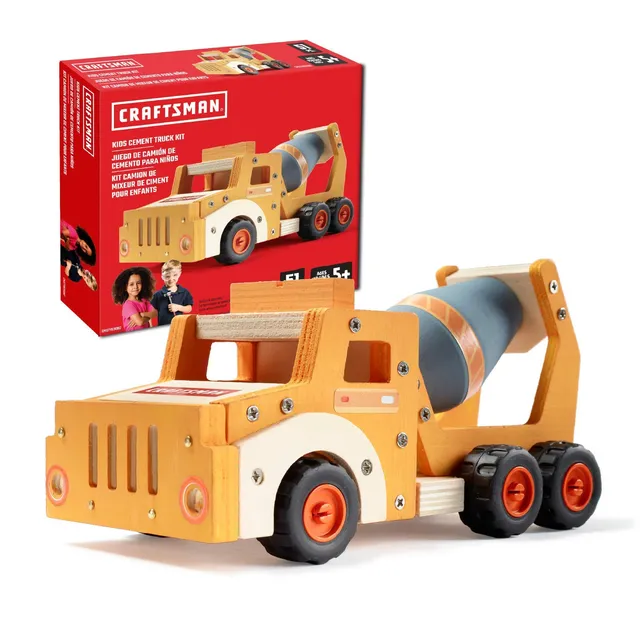 craftsman-wooden-diy-cement-mixer-truck-kit-for-kids image 1