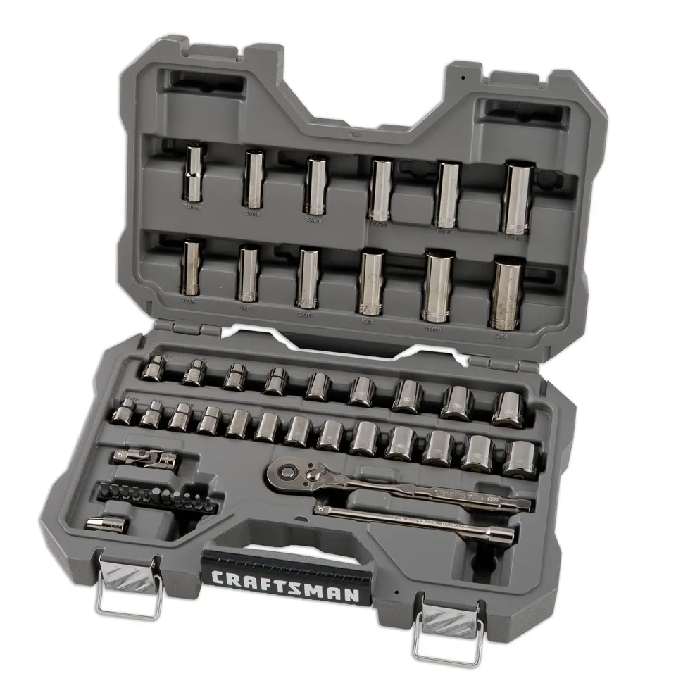 craftsman-overdrive-49-piece-gunmetal-chrome-mechanics-tool-set-sae-metric-socke image 1