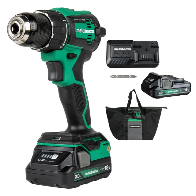 metabo-hpt-18v-multivolt-1-2-cordless-brushless-driver-drill-kit-2-batteries-and image 1