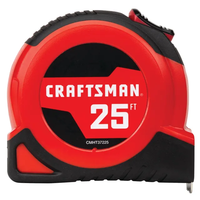craftsman-25-ft-tape-measure-with-fraction-markings-retractable-self-locking-bla image 1