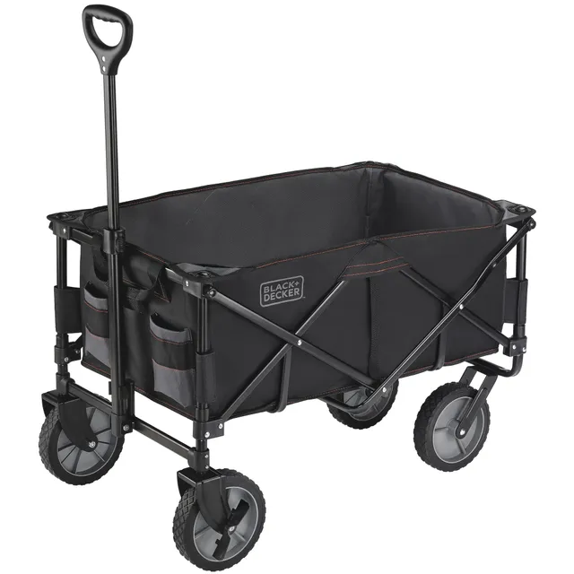 black-decker-collapsible-storage-cart-folding-utility-wagon-holds-up-to-176-lbs- image 1