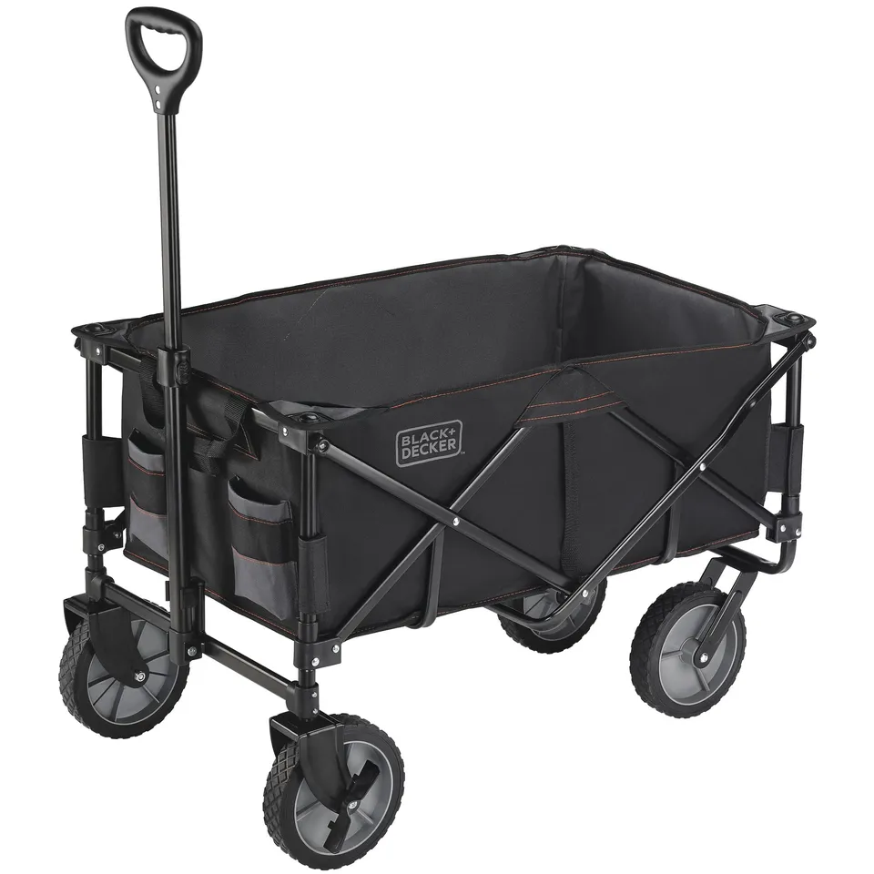 black-decker-collapsible-storage-cart-folding-utility-wagon-holds-up-to-176-lbs- image 1
