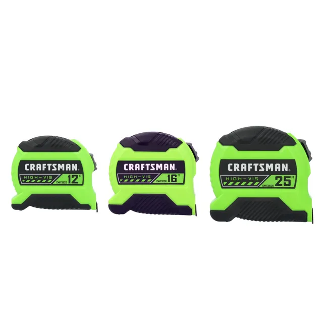 craftsman-hi-viz-3-pack-tape-measures-12-ft-16-ft-25-ft-with-ergonomic-grip-and- image 1