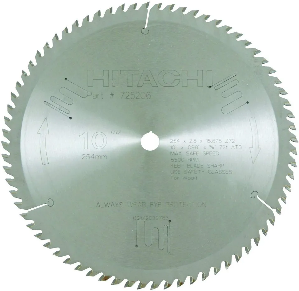 metabo-hpt-725206m-72-teeth-tungsten-carbide-tipped-10-atb-5-8-arbor-finish-mite image 1