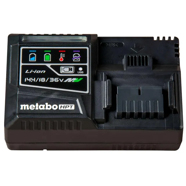 metabo-hpt-uc18ysl3m-rapid-battery-charger-for-18v-36v-slide-lithium-ion-batteri image 1