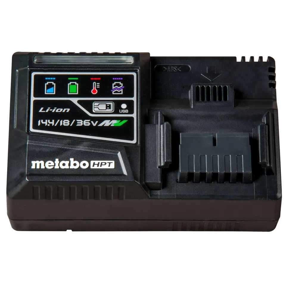 metabo-hpt-uc18ysl3m-rapid-battery-charger-for-18v-36v-slide-lithium-ion-batteri image 1