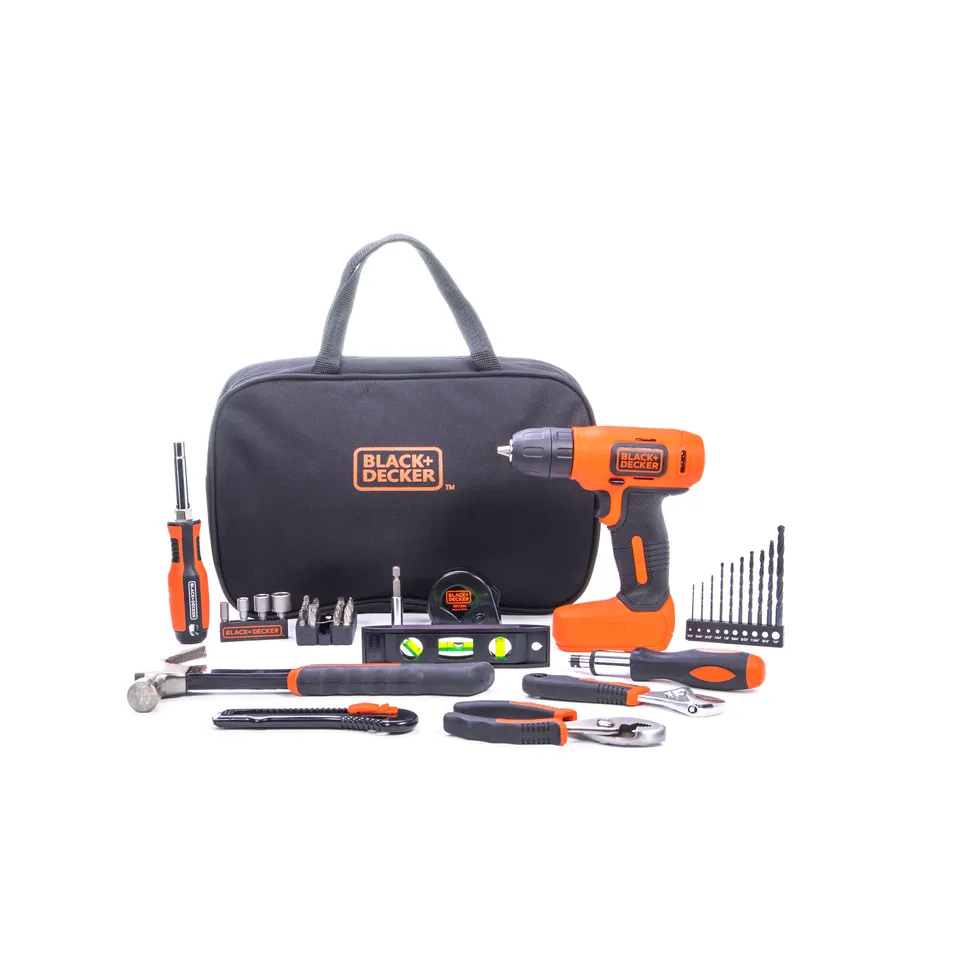 black-decker-8v-max-cordless-drill-home-tool-kit-57-piece image 1