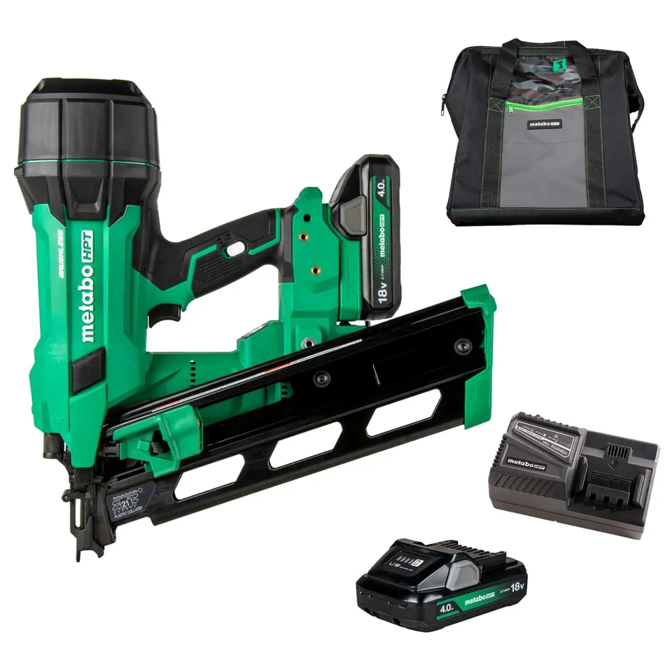 metabo-hpt-18v-multivolt-cordless-21-framing-nailer-kit-nr1890dra-with-4-0ah-bat image 1